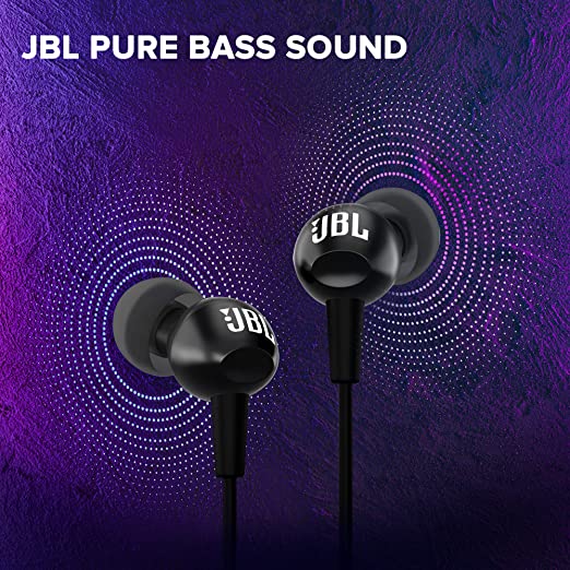 JBL C100SI by Harman In-Ear Deep Bass Headphones with Mic (Black) JBL C100SI by Harman In-Ear Deep Bass Headphones with Mic (Black)