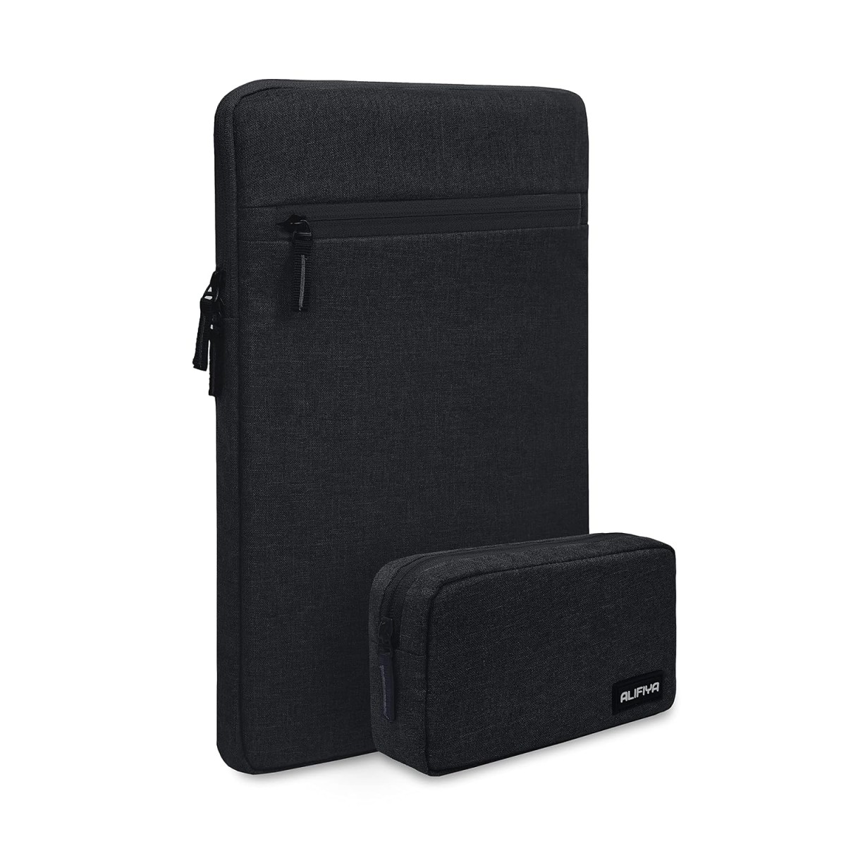 Alifiya Polyester MacBook Laptop Sleeve Cover Bag 16 Inch with Charger Pouch Black