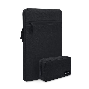 Alifiya Polyester MacBook Laptop Sleeve Cover Bag 16 Inch with Charger Pouch Black