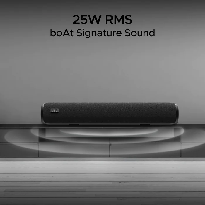 boAt Aavante Bar 610 Bluetooth Soundbar with 25W RMS Signature Sound, 2.0 Channel with Dual Passive (Charcoal Black) boAt Aavante Bar 610 Bluetooth Soundbar with 25W RMS Signature Sound, 2.0 Channel with Dual Passive (Charcoal Black)