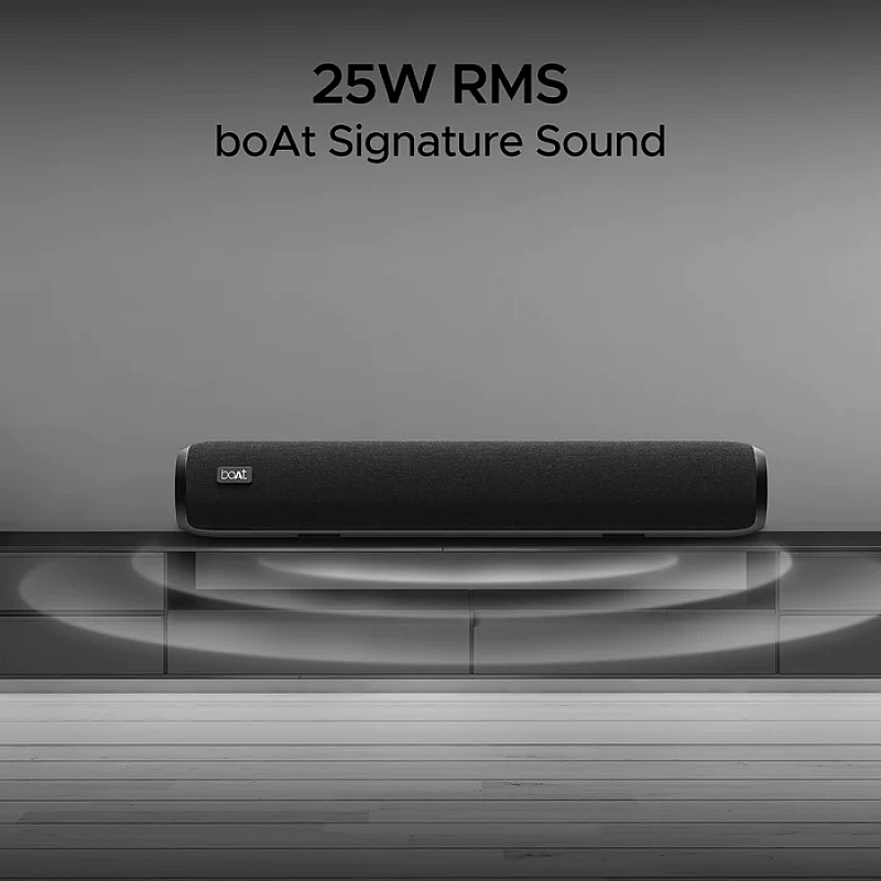 boAt Aavante Bar 610 Bluetooth Soundbar with 25W RMS Signature Sound, 2.0 Channel with Dual Passive (Charcoal Black)