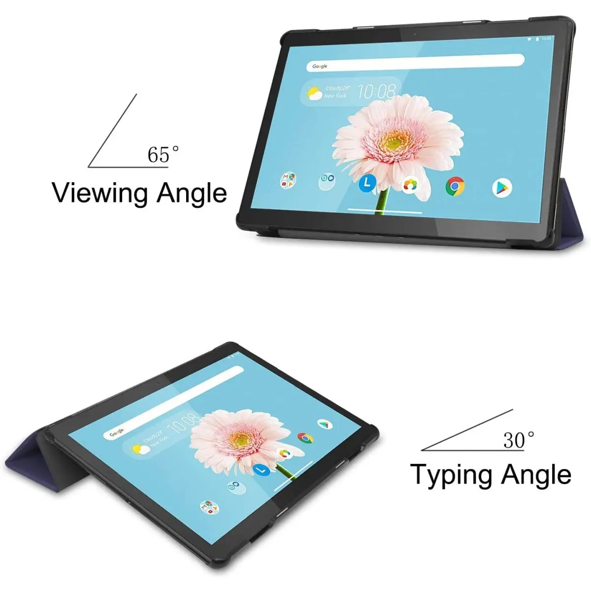 ABOUTTHEFIT Leather, Synthetic Smart Tri Fold Stand Cover for Lenovo Tab M10 HD TB-X505F TB-X505 L,
