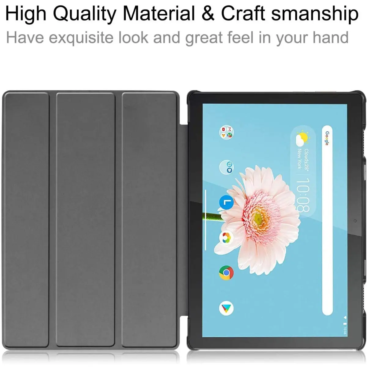 ABOUTTHEFIT Leather, Synthetic Smart Tri Fold Stand Cover for Lenovo Tab M10 HD TB-X505F TB-X505 L,