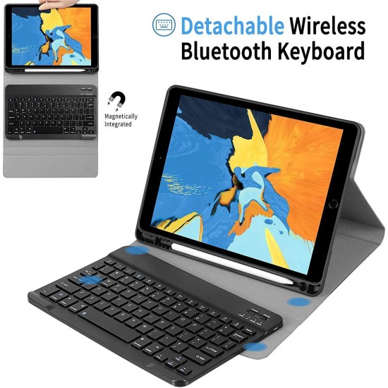 Aboutthefit iPad 10.2 9th 8th 7th Generation Keyboard Case - Smart Case with Wireless Keyboard 