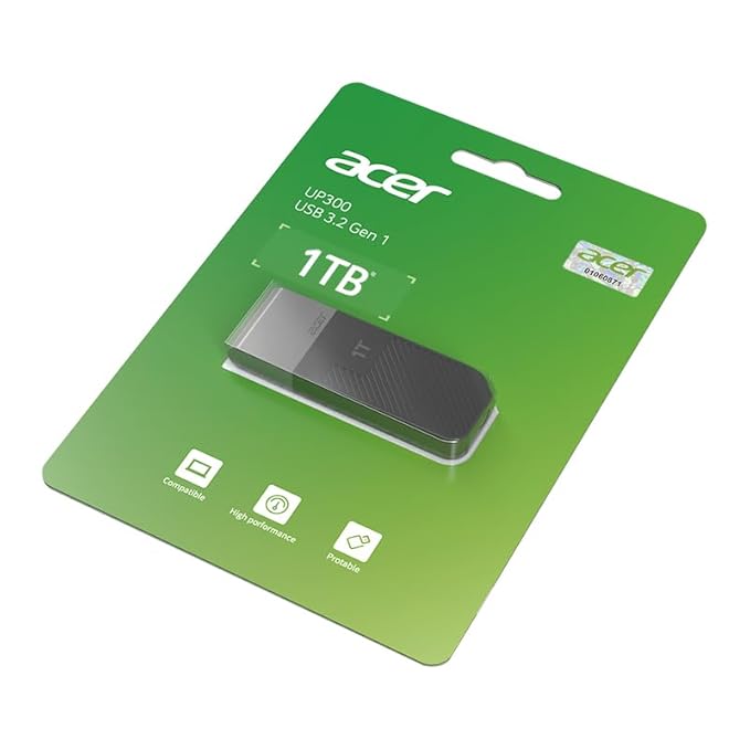 Acer UP300 1 TB Pen Drive Compatible with Desktop Computer, Laptop, Television USB 3.0 Plastic Case