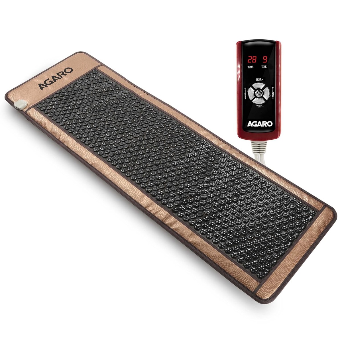 AGARO 683 Stone Hexa Diamond Tourmaline FAR Infrared Ray Therapy Heating Mat, Helps in Muscular and Circulatory Treatment Naturally, Size 60x180 cm, Temperature Controller Max 70C, Overheat Protection