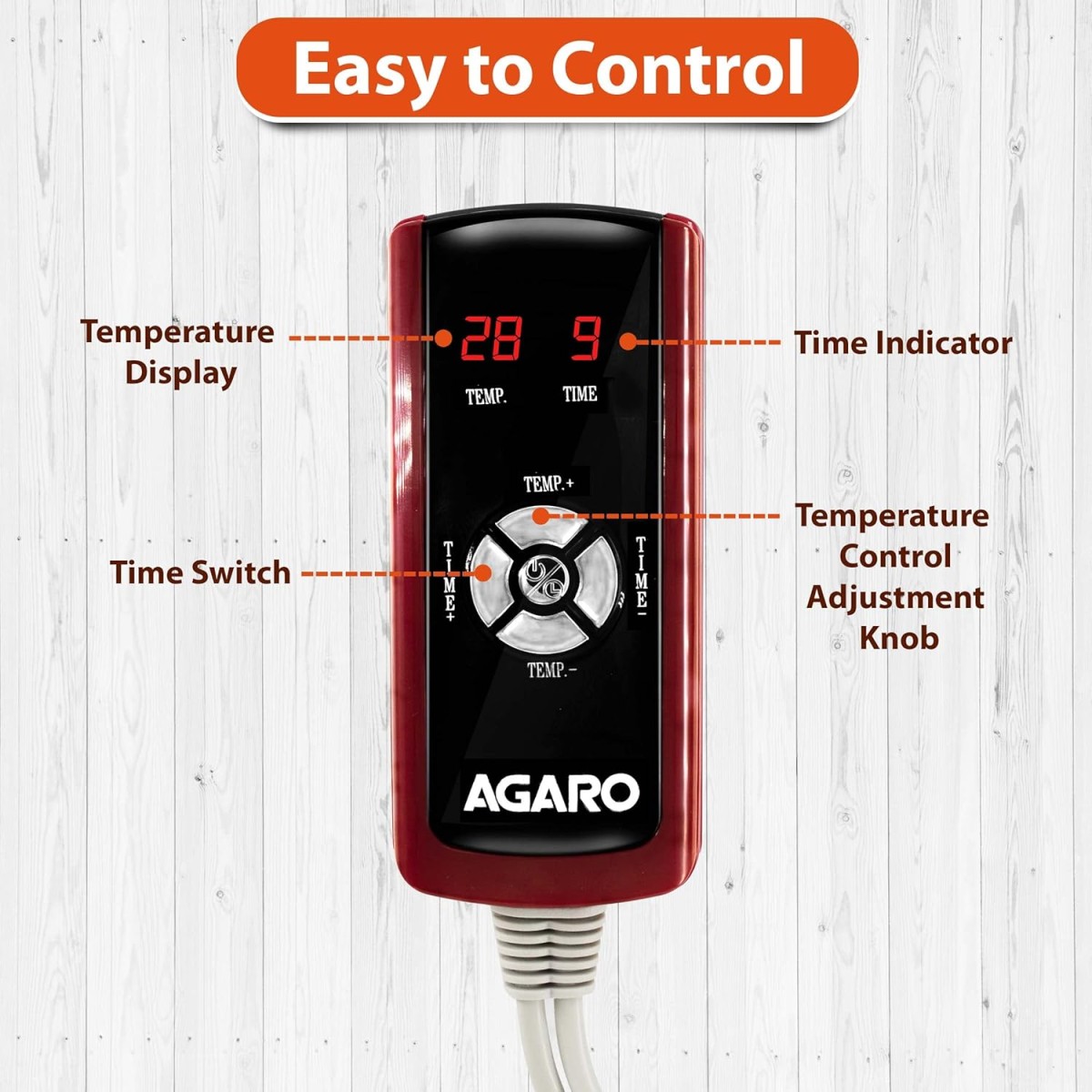 AGARO 683 Stone Hexa Diamond Tourmaline FAR Infrared Ray Therapy Heating Mat, Helps in Muscular and Circulatory Treatment Naturally, Size 60x180 cm, Temperature Controller Max 70C, Overheat Protection