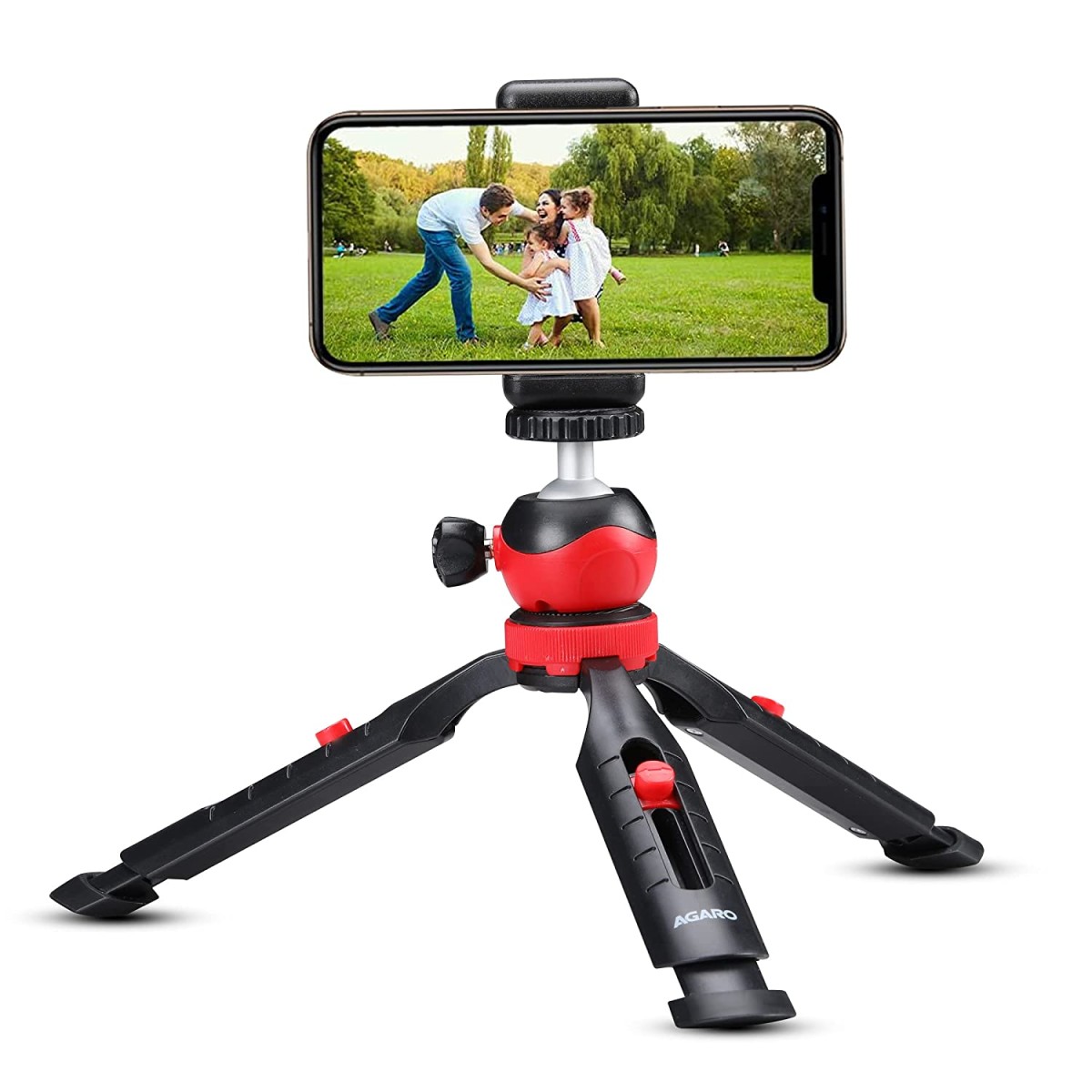 AGARO Adjustable Camera Tripod Stand with Mobile Phones Clip & Camera Holder, Supports Up to 3 Kgs, 66 inches Tall