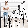 AGARO Adjustable Camera Tripod Stand with Mobile Phones Clip & Camera Holder, Supports Up to 3 Kgs, 66 inches Tall