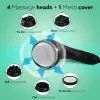 AGARO Atom Plus Handheld Massager, 4 Heads, Mesh Cover, Variable Speed, Pain Relief & Relaxation for Back, Legs & Feet