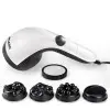AGARO Atom Plus Handheld Massager, 4 Heads, Mesh Cover, Variable Speed, Pain Relief & Relaxation for Back, Legs & Feet