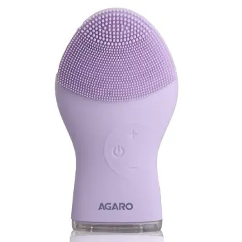 AGARO CM2107 Sonic Facial Cleansing Massager, Soft Silicone Facial Cleansing Brush for Deep Cleansing, Skin Care, Gentle Exfoliating & Massaging, Waterproof & Dustproof, Vibrating Facial Brush, Purple