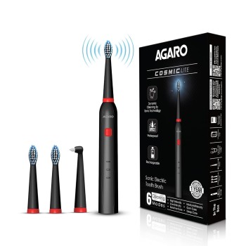 AGARO COSMIC Lite Sonic Electric Toothbrush for Adults with 6 Modes, 3 Brush Heads AGARO COSMIC Lite Sonic Electric Toothbrush for Adults with 6 Modes, 3 Brush Heads
