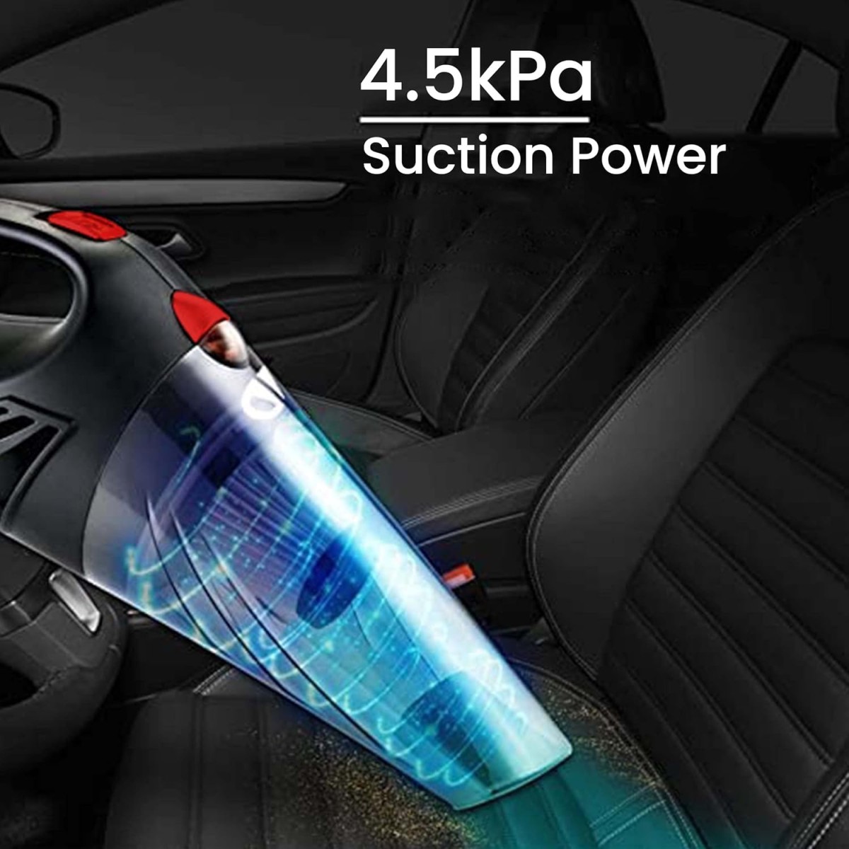 AGARO CV1077 Car Vacuum Cleaner, Portable, Handheld,12V DC /110W, 4.5KPA Power Socket, 14.7ft Long Cord, Stainless Steel Filter, Black