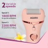 AGARO Callus Remover with 3 Interchangeable Head Rollers, Electronic Foot Scrubber For Callus & Dead Skin Removal, Pedicure Device, 2 Speed, Rechargeable Foot Care, Waterproof, CR1727, Pink