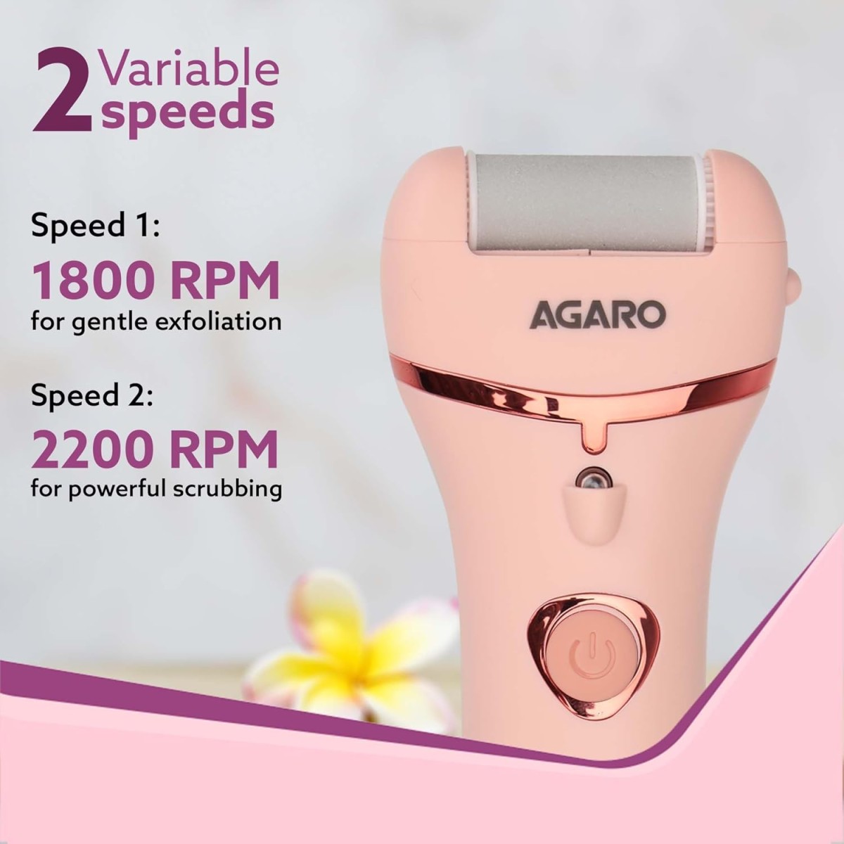 AGARO Callus Remover with 3 Interchangeable Head Rollers, Electronic Foot Scrubber For Callus & Dead Skin Removal AGARO Callus Remover with 3 Interchangeable Head Rollers, Electronic Foot Scrubber For Callus & Dead Skin Removal