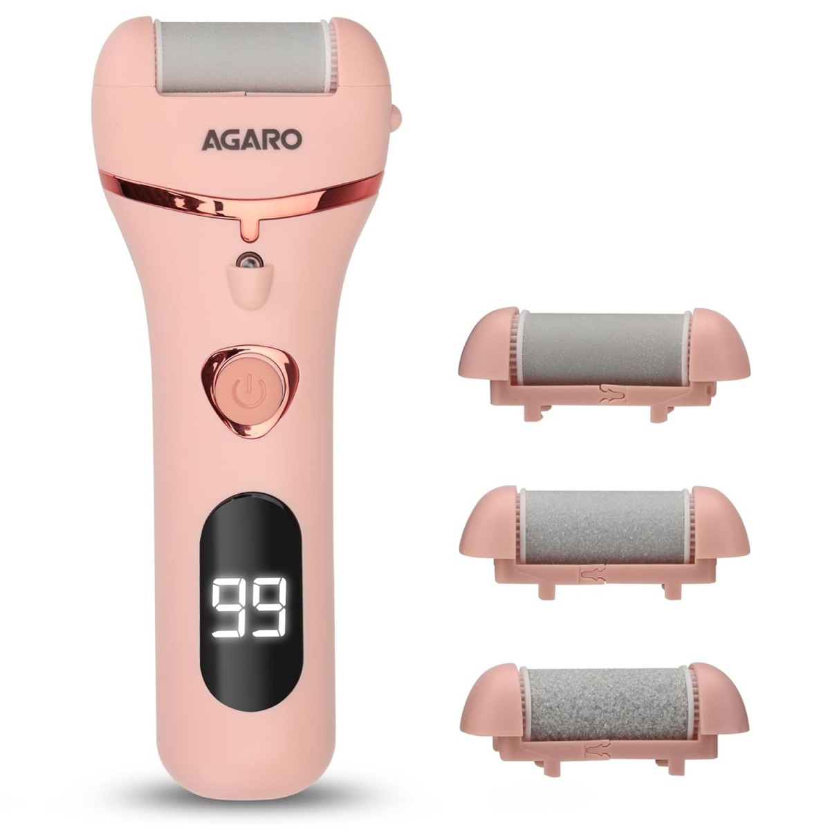 AGARO Callus Remover with 3 Interchangeable Head Rollers, Electronic Foot Scrubber For Callus & Dead Skin Removal AGARO Callus Remover with 3 Interchangeable Head Rollers, Electronic Foot Scrubber For Callus & Dead Skin Removal