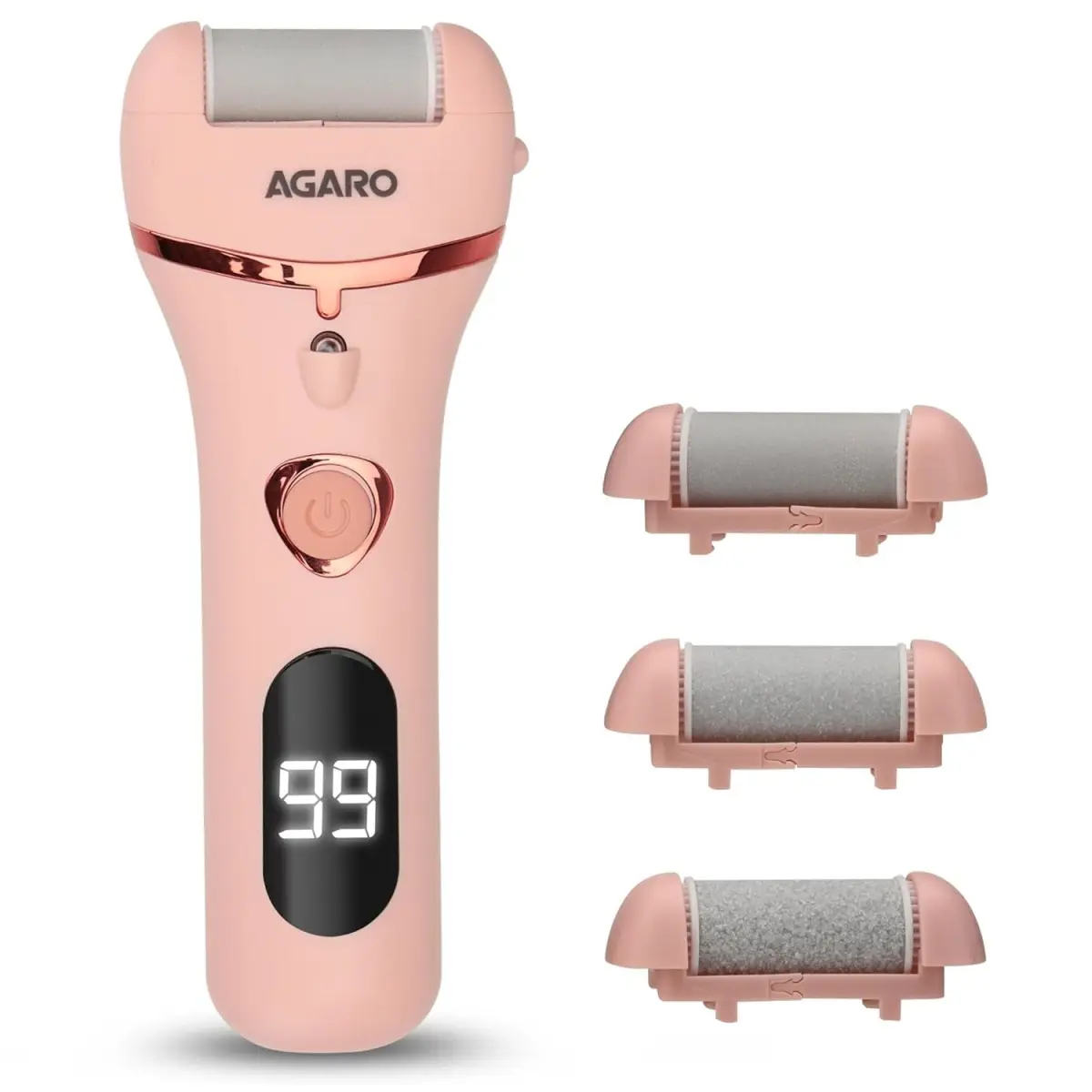 AGARO Callus Remover with 3-Interchangeable-Head-Rollers-Electronic-Foot-Scrubber