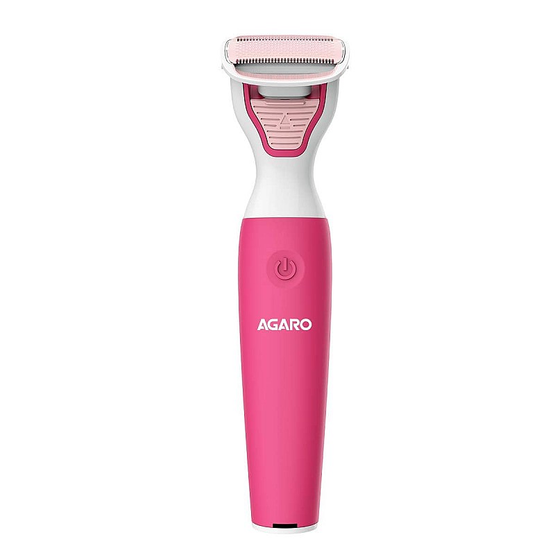 AGARO FT-2001 Female Electric Trimmer/Shaver for Arms, Legs, Body & Bikini Area, Hair Removal, Electric Trimmer for Women, Pink