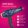 AGARO HD-1130 2000 Watts Professional Hair Dryer with AC Copper Motor, Concentrator, Diffuser, Comb, Hot & Cold Air, 2 Speed 3 Temperature Settings with Cool Shot, For both Men & Women, Black