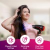 AGARO HD1177 Hair Dryer with 1000 Watts Copper Motor, 2 Speed & Temperature Settings,Foldable Handle, For both Men & Women, Black & Red