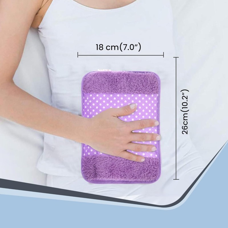 AGARO Hot Water Bag HB361, Heating Bag for Pain Relief & Muscle Stiffness. Electric Heating Pad, Heating Pouch, Hot Water Bottle Bag, Soft Fabric, Fast Heating, Leak Proof