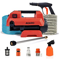 AGARO Icon High Pressure Washer, Car Washer, 1800 Watts Motor, 125 Bars, 6.5L/Min Flow Rate, 8 Meters Outlet Hose, Portable, Car, Bike and Home Cleaning Purpose, Red