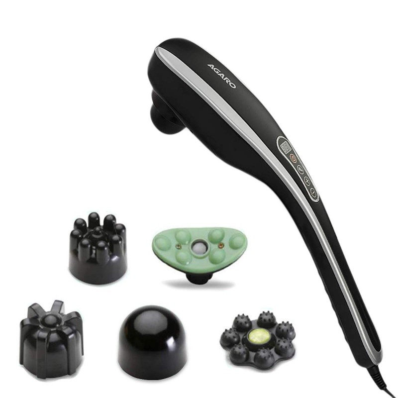 AGARO MARVEL Electric Handheld Full Body Hammer Massager with 5 Massage Heads, 5 Mode & 6 Speed Settings for Pain Relief & Relaxation, Back, Leg & Foot AGARO MARVEL Electric Handheld Full Body Hammer Massager with 5 Massage Heads, 5 Mode & 6 Speed Settings for Pain Relief & Relaxation, Back, Leg & Foot
