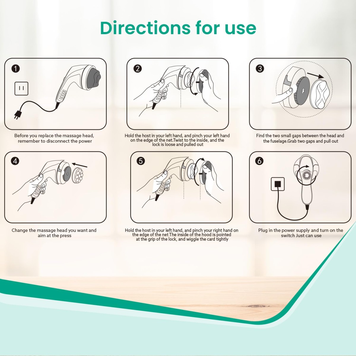 AGARO REGAL Electric Handheld Full Body Massager with 8 Massage Heads and Variable Speed Settings for Pain Relief and Relaxation, Back, Leg & Foot (33323)