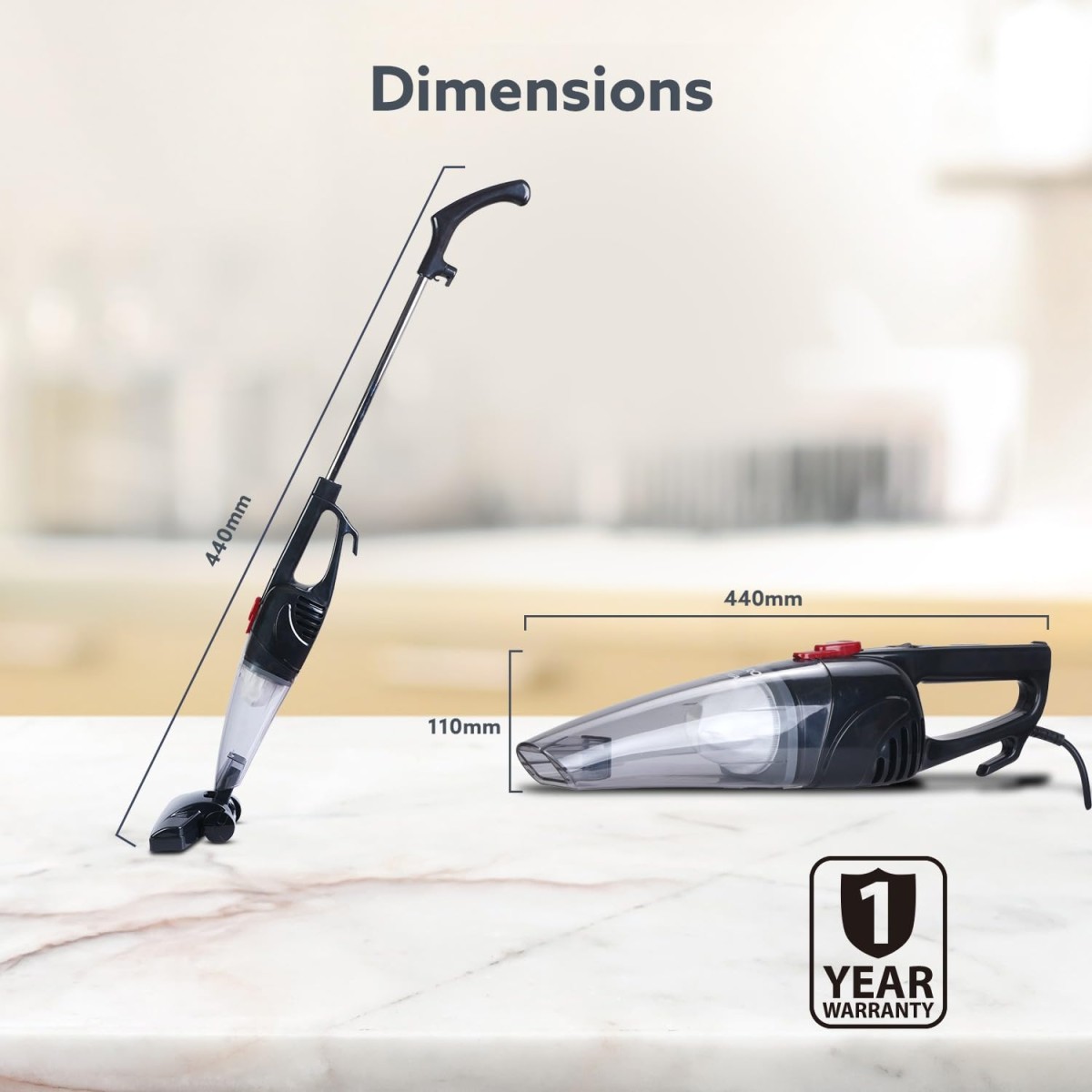 AGARO Regal Plus Upright Vacuum Cleaner, 2-in-1, Handheld & Stick, Dry Vacuuming, for Home Use.