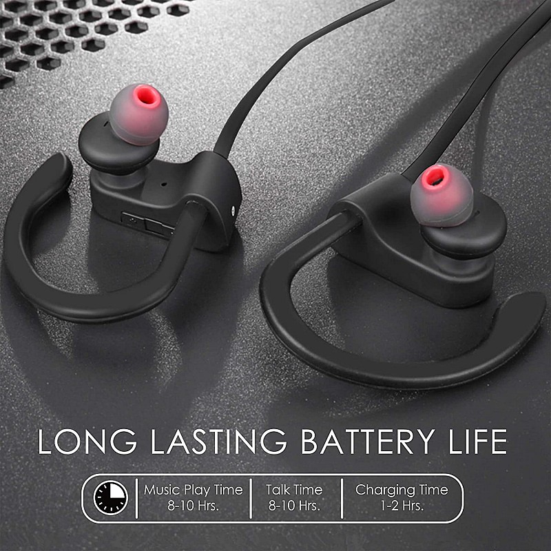 AGARO Sports Bluetooth Wireless in Ear Earphones with Mic (Black)