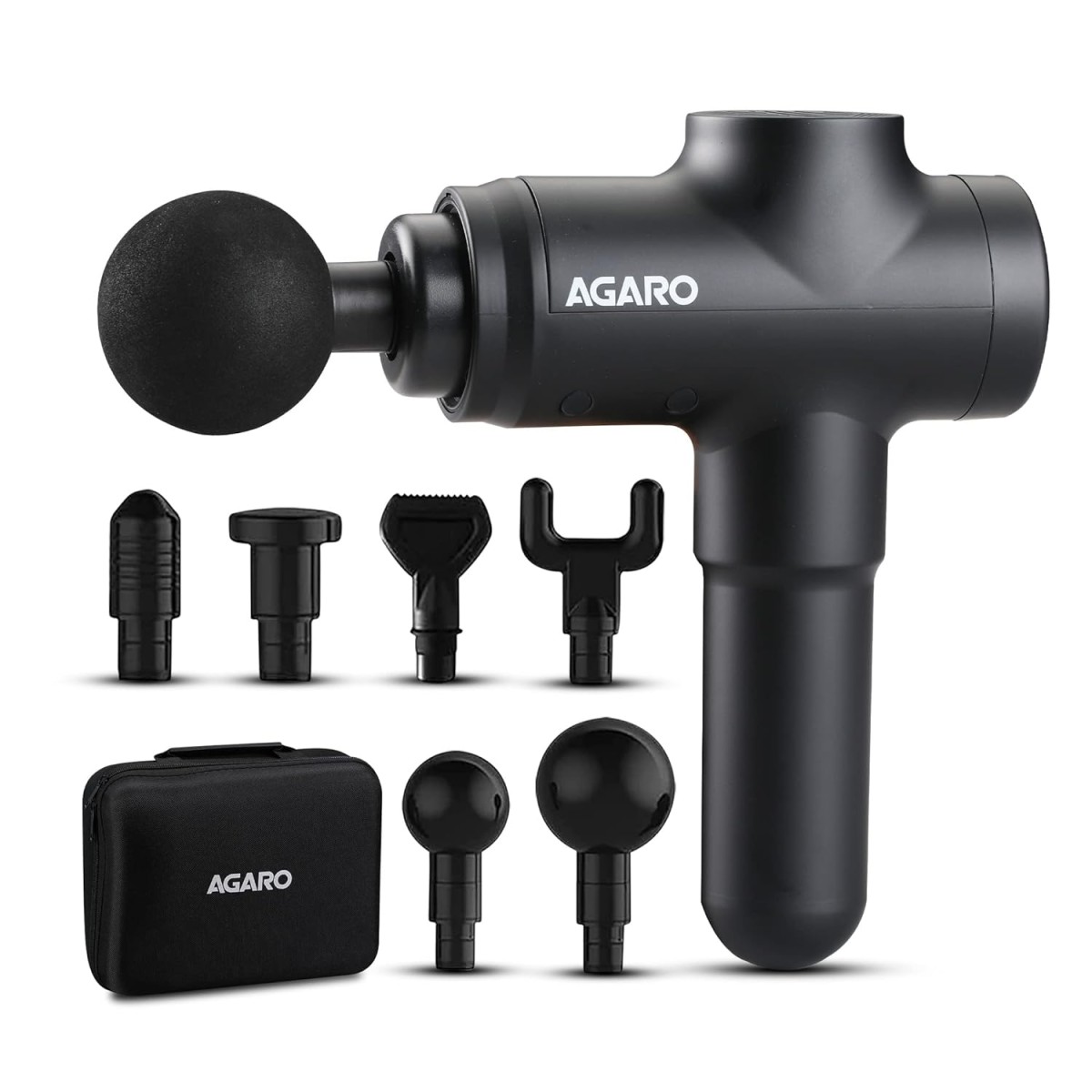 AGARO 33550 Supreme Gun Massager With Brushless Motor for Pain Relief, Remove Muscle Fatigue Massager (Black)
