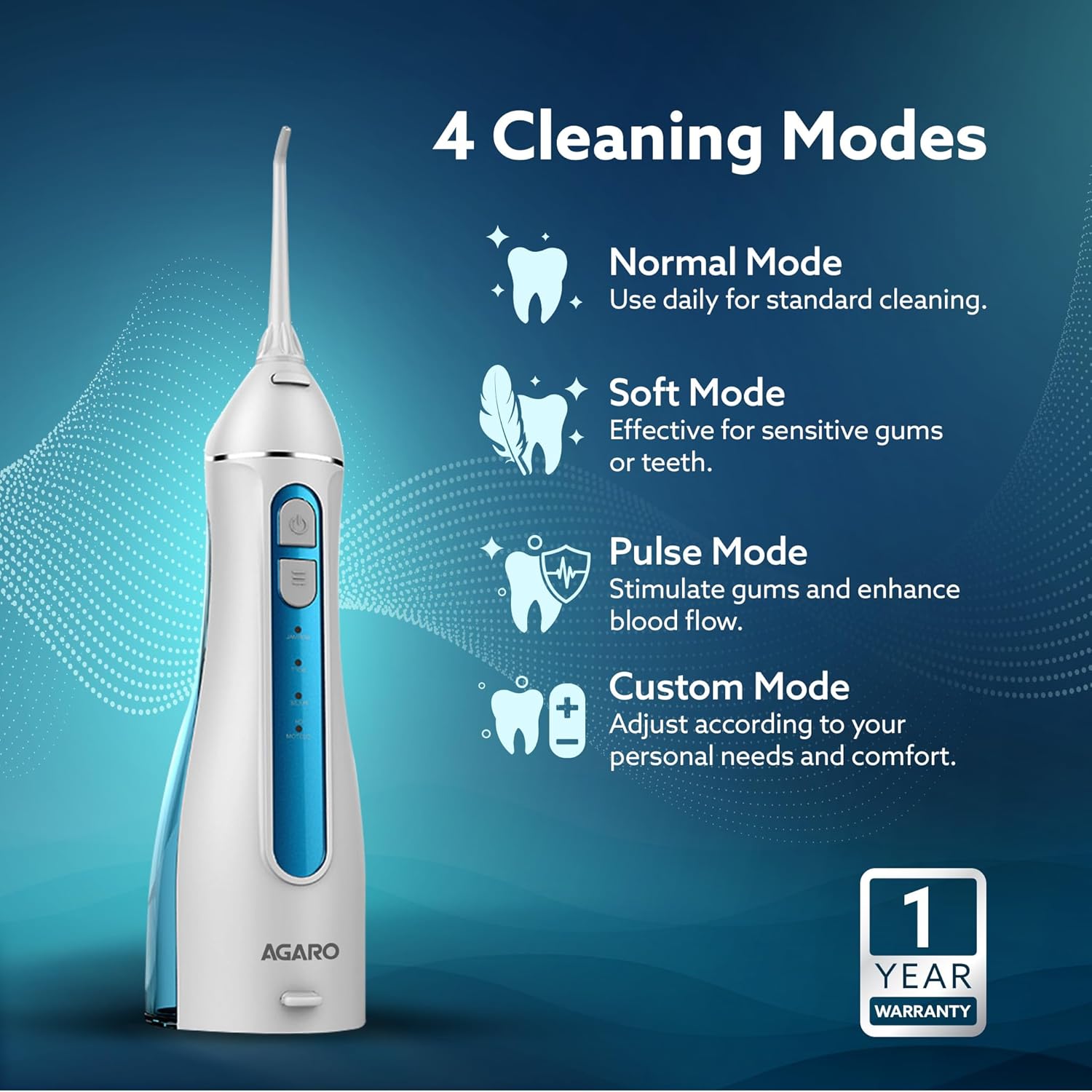 Ultraflosser AGARO Ultra Dental Flosser for Teeth, Portable, Cordless & Rechargeable ...