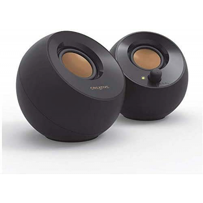 Creative pebble 2.0 usb-powered desktop speakers with far-field drivers and passive radiators for pcs and laptops black