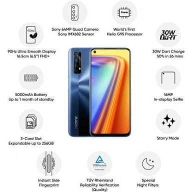 Realme 7 Mist Blue 6GB RAM 64GB Storage Refurbished