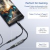 AMBRANE 2 in 1 Type C to 3.5mm AUX/C to C, Audio Jack Connector with DAC Headphone Converter