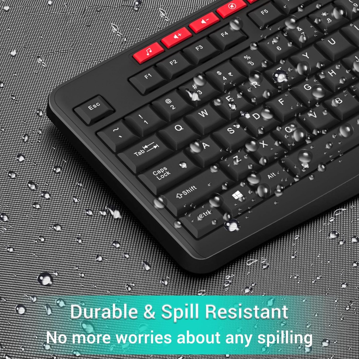 ANT WK200 Nano Wireless Keyboard and Mouse Combo, 2.4 GHz Wireless, Spill-Resistant Design, 9 Multimedia Keys, Upto1600 DPI High Precision,