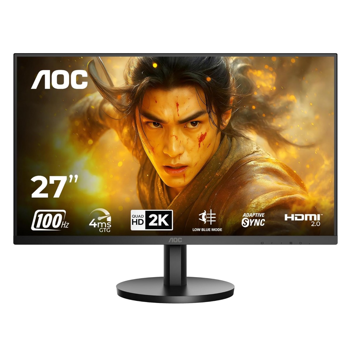 AOC Q27B3M2 Gaming Monitor 27 inch 2560 x 1440 QHD VA, 100Hz Refresh Rate, 4ms Response Time, Adaptive Sync, Low Blue Mode, 99% NTSC, 178° Wide Viewing Angle, 3-Sided Frameless Design, Tilt Stand AOC Q27B3M2 Gaming Monitor 27 inch 2560 x 1440 QHD VA, 100Hz Refresh Rate, 4ms Response Time, Adaptive Sync, Low Blue Mode, 99% NTSC, 178° Wide Viewing Angle, 3-Sided Frameless Design, Tilt Stand