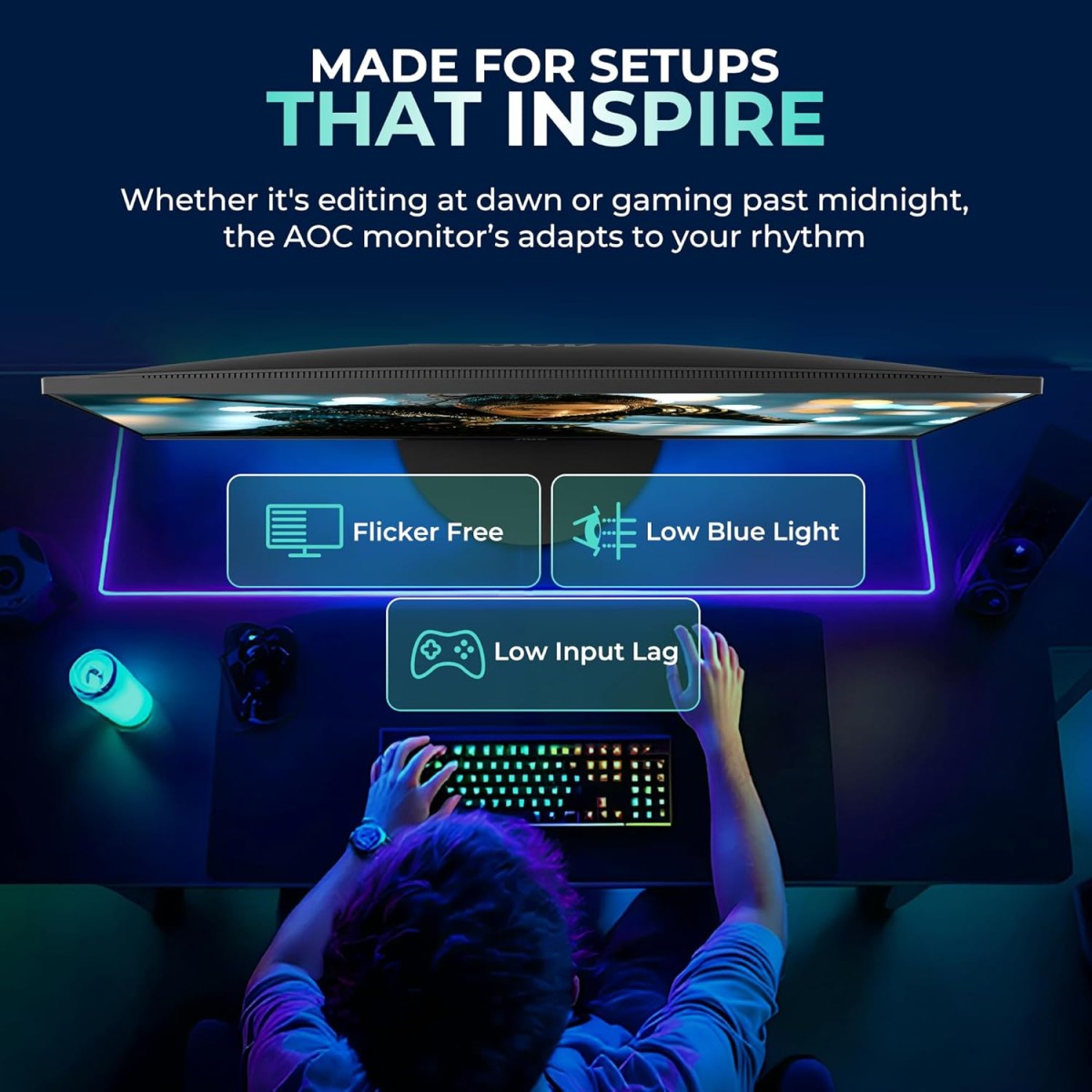 AOC Q27B3M2 Gaming Monitor 27 inch 2560 x 1440 QHD VA, 100Hz Refresh Rate, 4ms Response Time, Adaptive Sync, Low Blue Mode, 99% NTSC, 178° Wide Viewing Angle, 3-Sided Frameless Design, Tilt Stand AOC Q27B3M2 Gaming Monitor 27 inch 2560 x 1440 QHD VA, 100Hz Refresh Rate, 4ms Response Time, Adaptive Sync, Low Blue Mode, 99% NTSC, 178° Wide Viewing Angle, 3-Sided Frameless Design, Tilt Stand