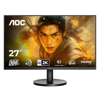 AOC Q27B3M2 Gaming Monitor 27 inch 2560 x 1440 QHD VA, 100Hz Refresh Rate, 4ms Response Time, Adaptive Sync, Low Blue Mode, 99% NTSC, 178° Wide Viewing Angle, 3-Sided Frameless Design, Tilt Stand AOC Q27B3M2 Gaming Monitor 27 inch 2560 x 1440 QHD VA, 100Hz Refresh Rate, 4ms Response Time, Adaptive Sync, Low Blue Mode, 99% NTSC, 178° Wide Viewing Angle, 3-Sided Frameless Design, Tilt Stand
