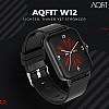 AQFIT W12 Smartwatch IP68 Water Resistant  for Men and Women Black