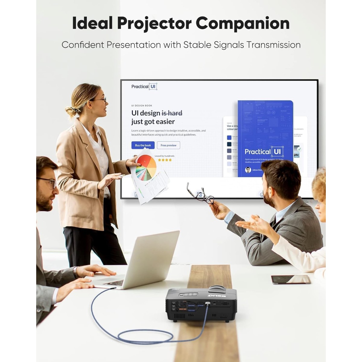 ARVOX USB Type C to HDMI 6.6FT 4K@30Hz, 2K@144Hz Resolution, 48Gbps Ultra High Speed Cord