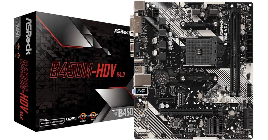 ASRock B450M-Hdv R4.0 Socket Am4/ AMD Promontory B450/ Ddr4