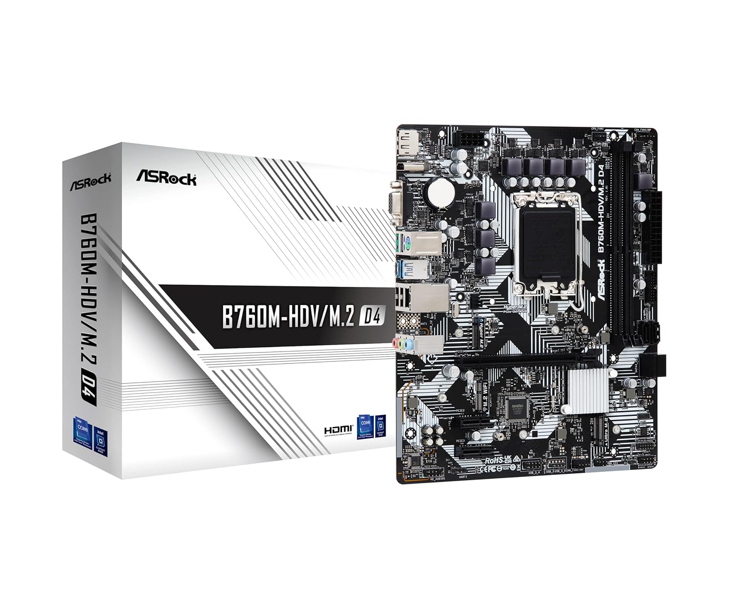 ASRock B760M-HDV/M.2 D4 Motherboard, Intel 12th and 13th
