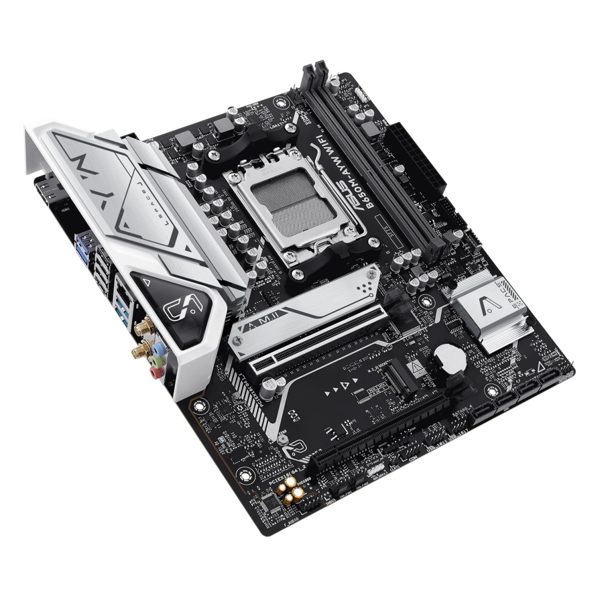 ASUS B650M-AYW WiFi AMD B650 Micro-ATX Motherboard with DDR5, PCIe 5.0 M.2 Support, HDMI, Realtek 2.5Gb Ethernet, Wi-Fi 6, Rear USB 10Gbps Ports, Front USB 5Gbps Type-C, SATA 6 Gbps