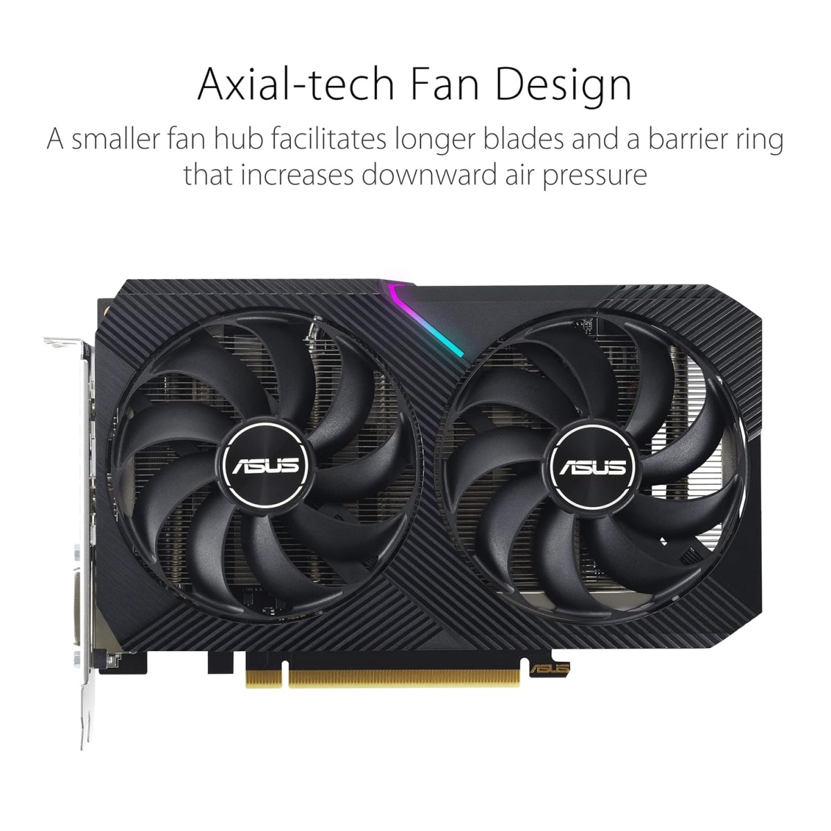 ASUS Dual Geforce RTX 3050 V2 OC Edition 8GB GDDR6 Pci_E Graphics Card with Two Powerful Axial-Tech Fans for AAA Gaming Performance and Ray Tracing.