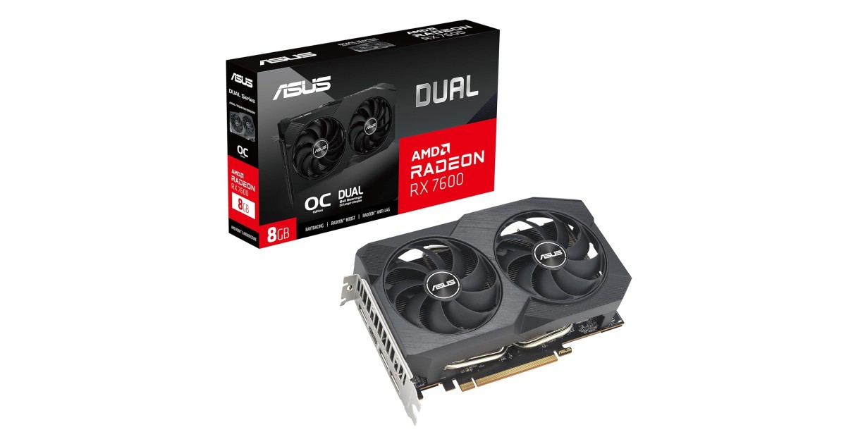 ASUS Dual Radeon Rx 7600 V2 Oc Edition 8Gb Gddr6 Graphics Card
