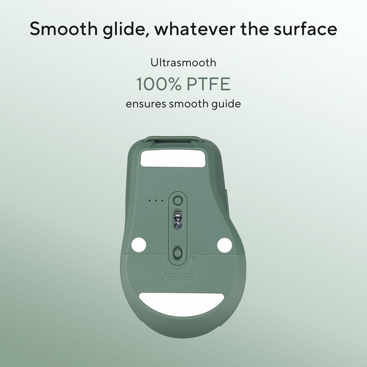 ASUS MD200 Mouse, Easy to Carry Wireless Mouse, 4200 DPI, Multi Device Connect/Bluetooth, USB Silent Mouse (Green Tea Latte)