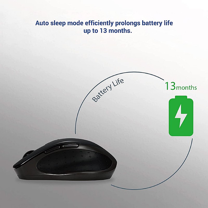 ASUS MW203 Multi-Device Wireless Silent Mouse 2.4GHz with USB Nano Receiver Black 