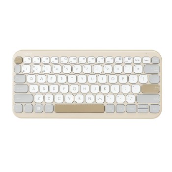 ASUS Marshmallow Kw100 Keyboard, Supports Up to 3 Devices, 1.6Mm Key Travel, Scissor Keys, Compact & Lightweight Keyboard, Bluetooth (Color - Oat Milk) ASUS Marshmallow Kw100 Keyboard, Supports Up to 3 Devices, 1.6Mm Key Travel, Scissor Keys, Compact & Lightweight Keyboard, Bluetooth (Color - Oat Milk)